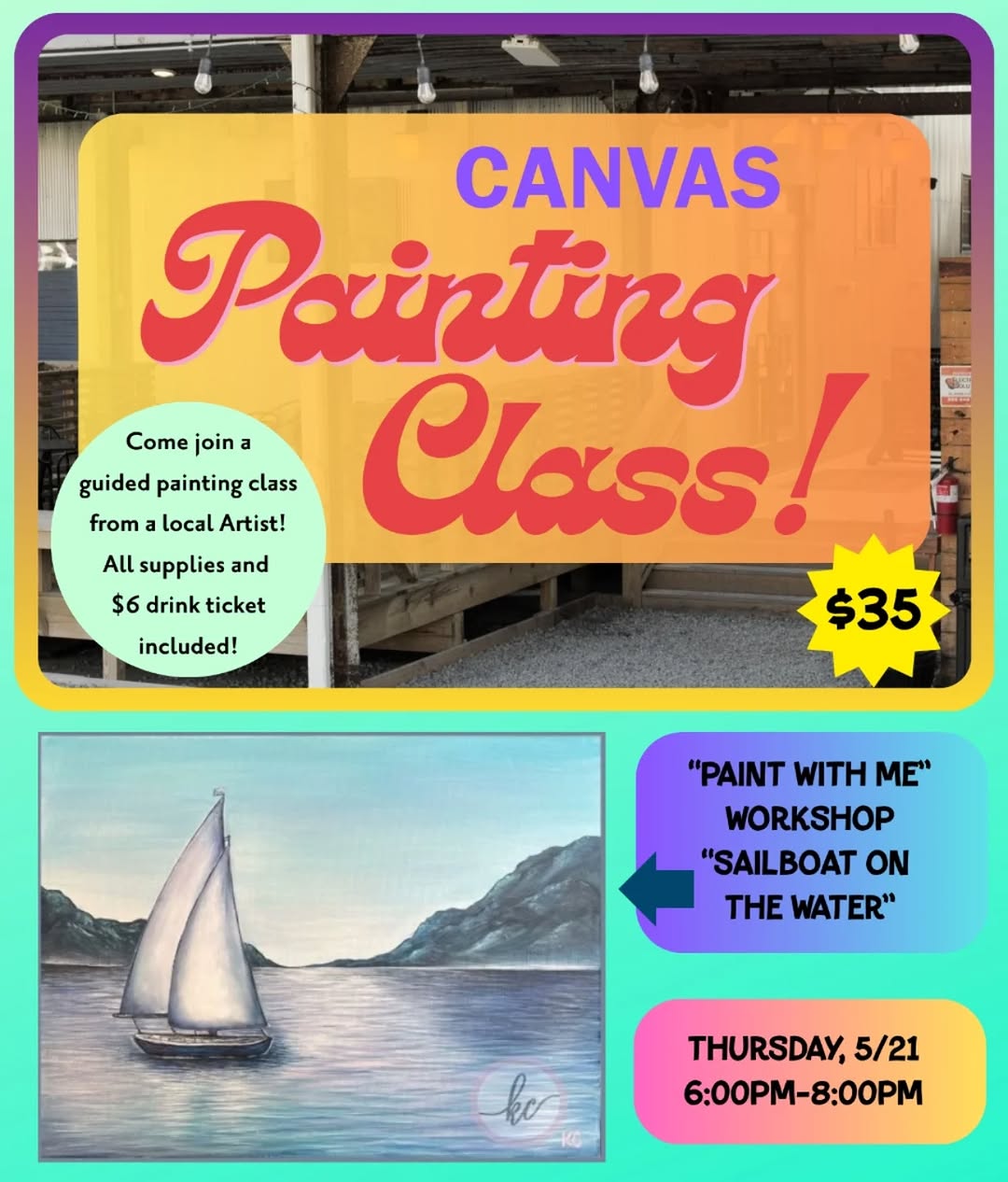 Sailboat on the Water Paint With Me Workshop