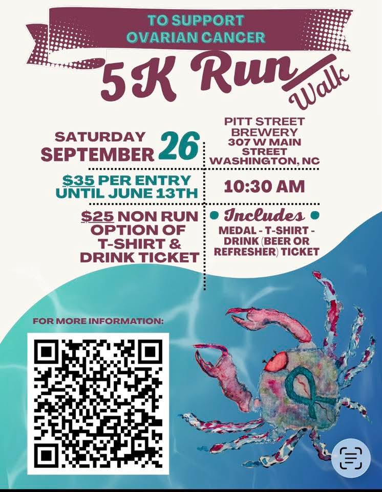 Early bird sign up: 5k to Fight Ovarian Cancer on 9/26