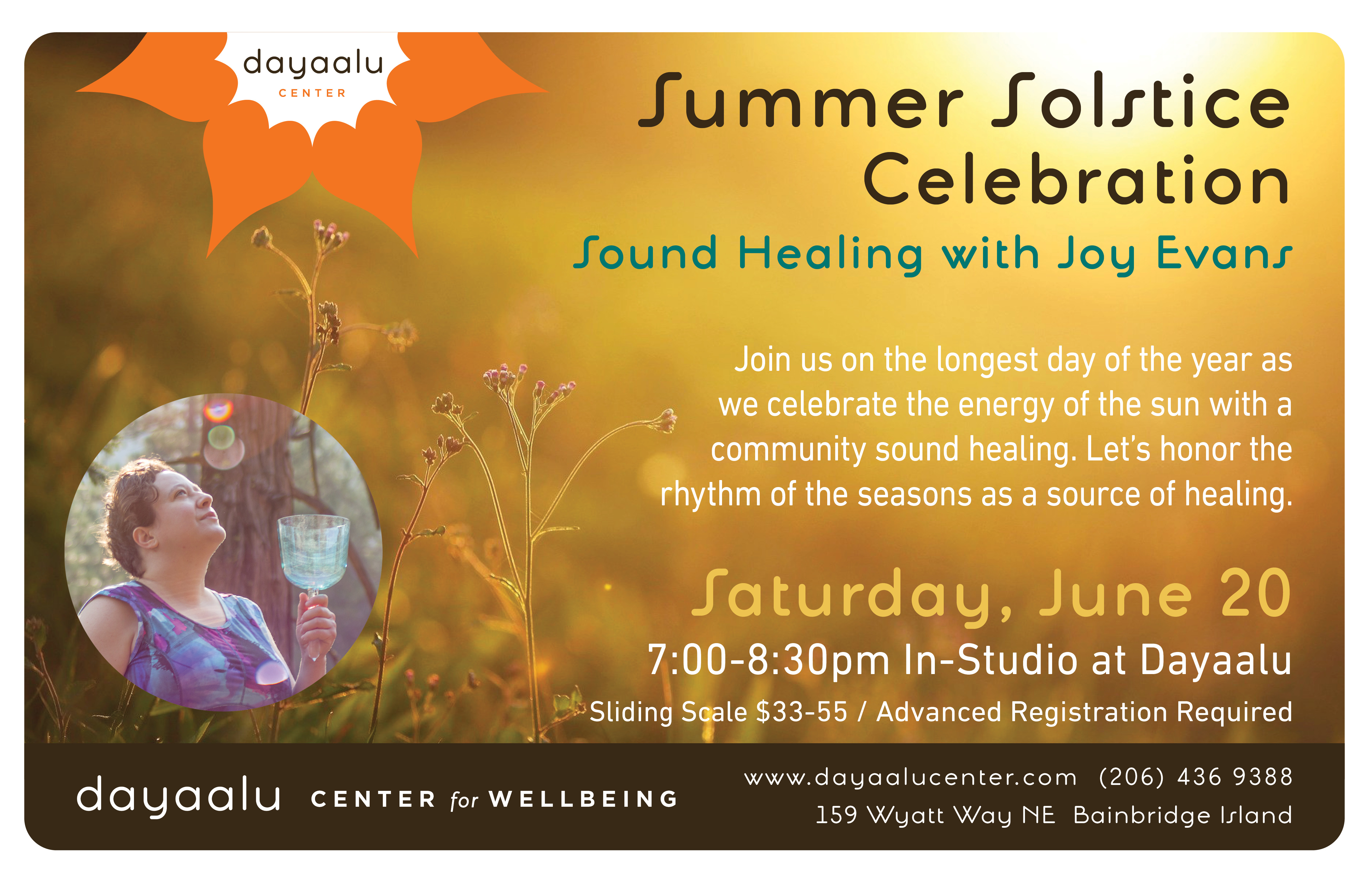 Summer Solstice Celebration: Sound Healing with Joy Evans
