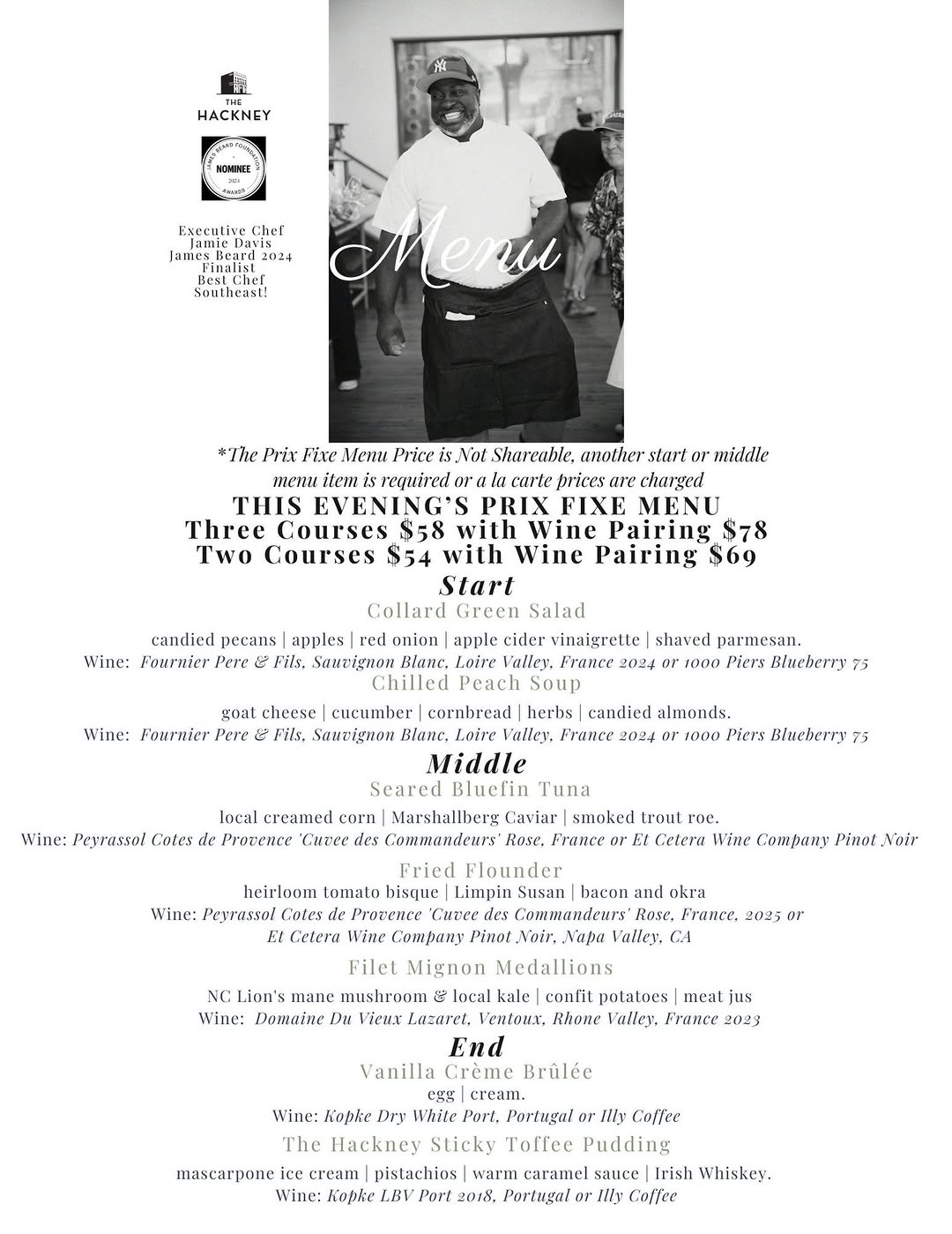 Wednesday's Prix Fixe