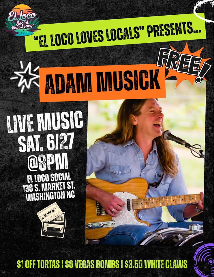Live Music: Adam Musick Sat. 6/27 @8PM! 🎸🧡
