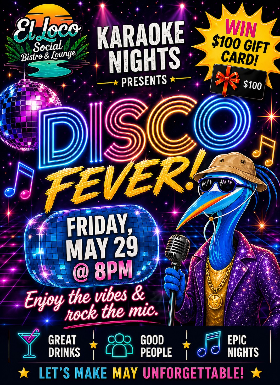 Disco Fever Karaoke Party 5/29 @8PM!🪩🎤